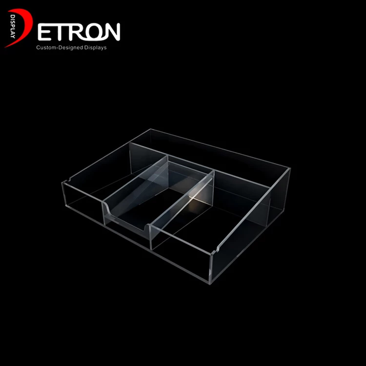 China Customized countertop transparent acrylic jewelry tray box for store manufacturer