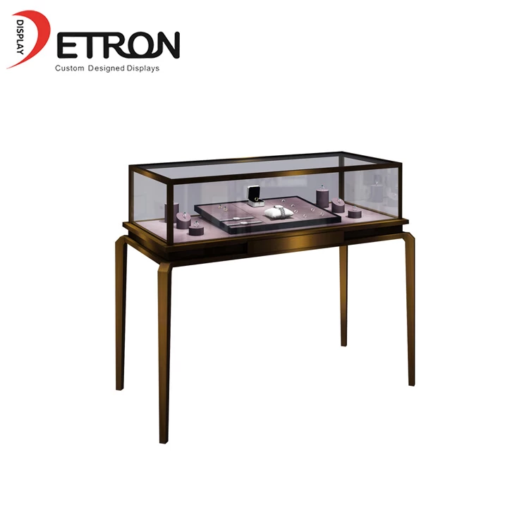 China Customized high grade metal glass jewelry store display case for jewelry manufacturer
