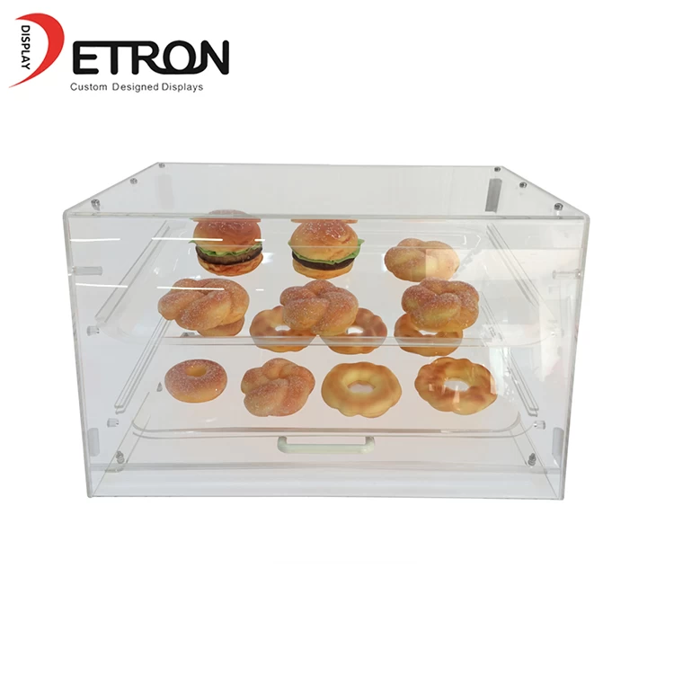 China Customized two tiers clear acrylic bread cake display stand manufacturer