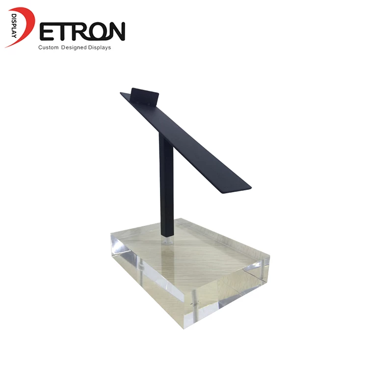 China Durable acrylic base metal retail single shoe display rack manufacturer
