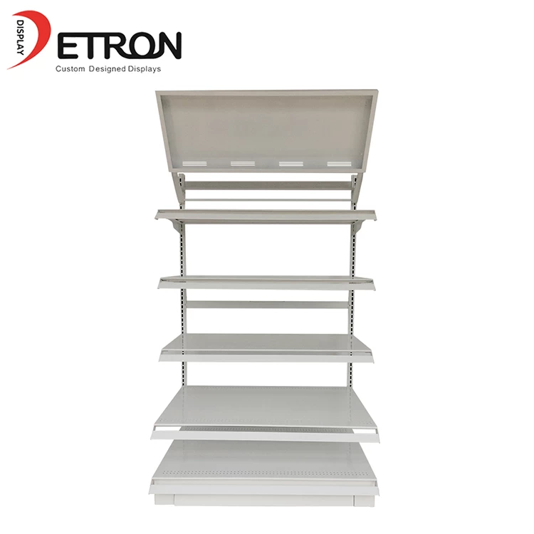 China Durable customized supermarket goods metal slatwall display stand manufacturer