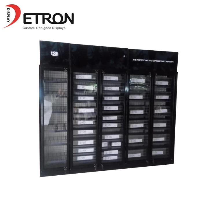 China Durable floor standing metal grid display cabinet for marker pen manufacturer