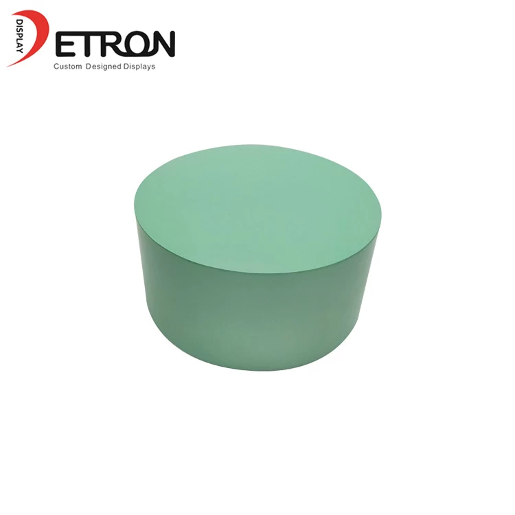 China Factory direct green PVC round plinth countertop display stand for display product manufacturer