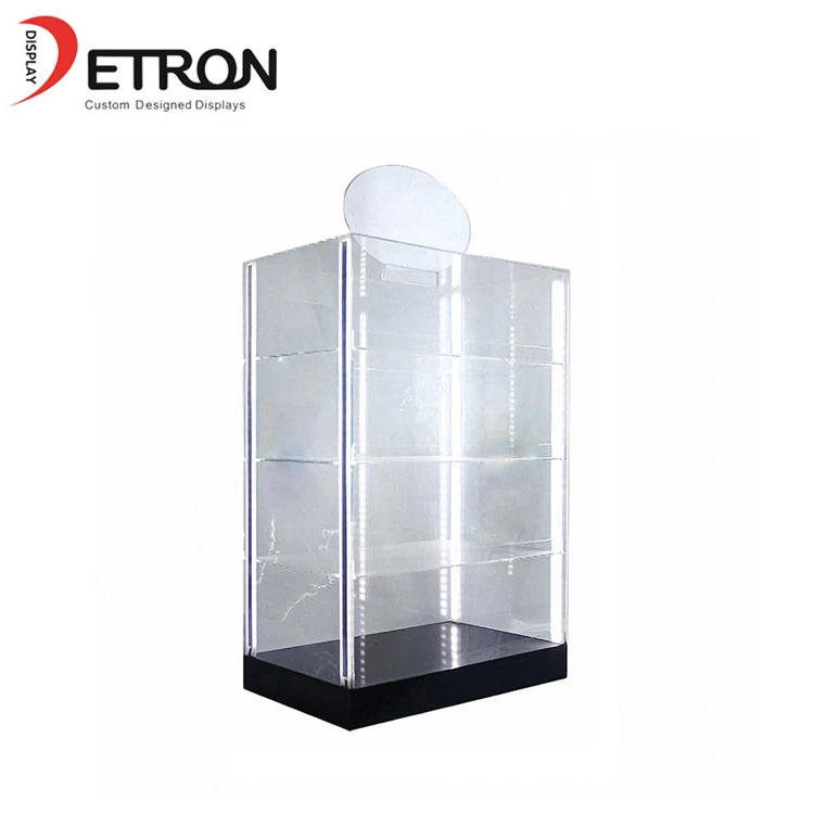 China High class acrylic jewelry countertop display case with light manufacturer