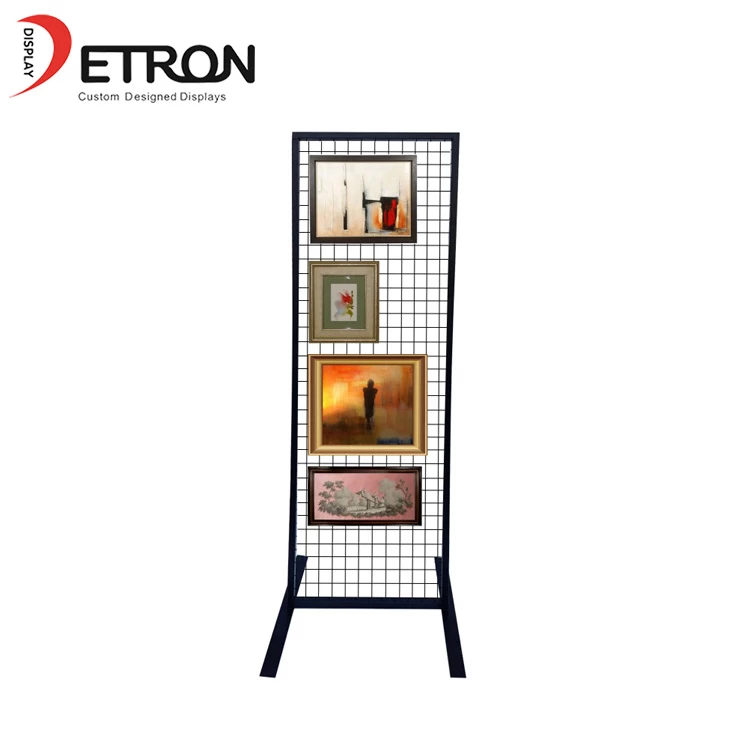 China Metal flooring grid art exhibition display stand for art manufacturer