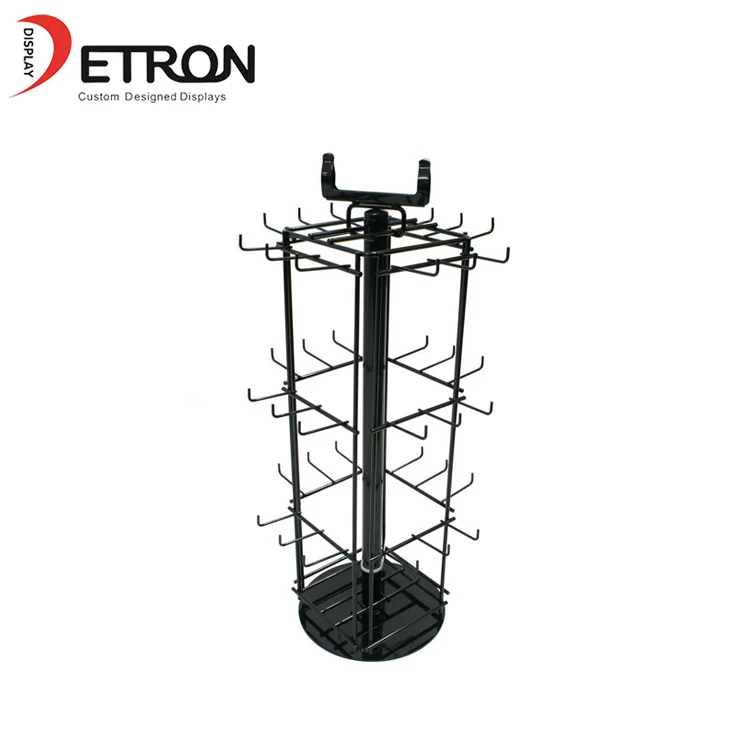China Metal wire 36 hook rotating countertop display stand with poster manufacturer