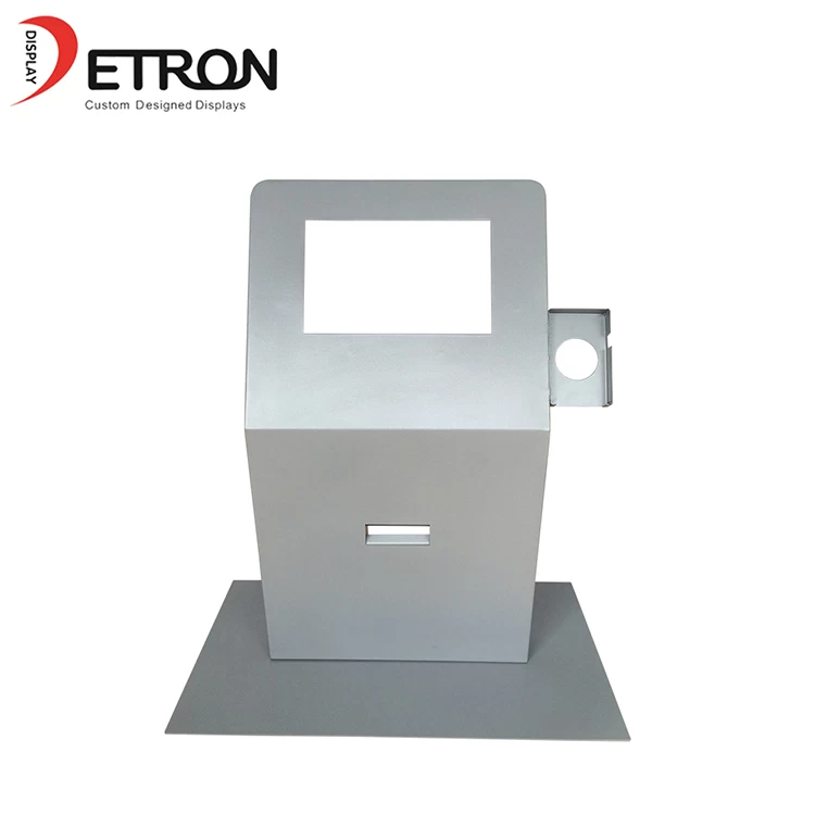 China New Design metal countertop oem pos machine display shelf with screen manufacturer