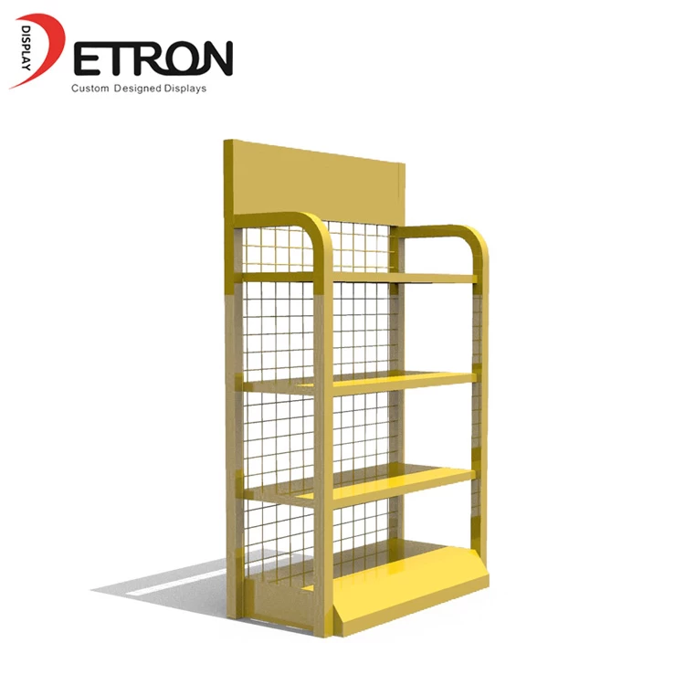 China Retail shop durable 4 tiers metal grid oil display fixture manufacturer