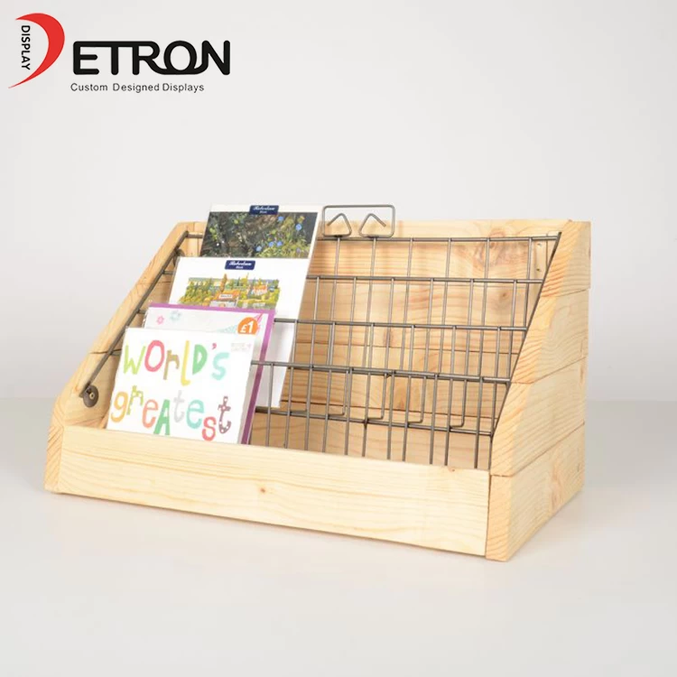 China Retail shop wooden card counter display stand manufacturer