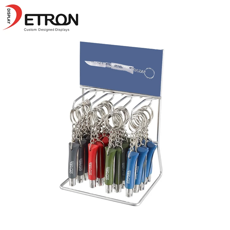 China Supermarket metal fruit knife counter display stand with hook manufacturer
