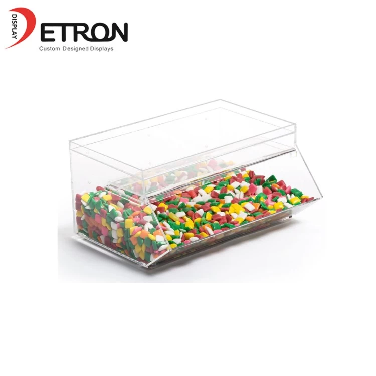 China Transparent supermarket candy display organizer candy clear acrylic jar candy bins whosale manufacturer