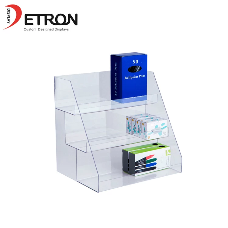 China Wholesale 3 tiers countertop clear acrylic ballpoint pens display stand manufacturer