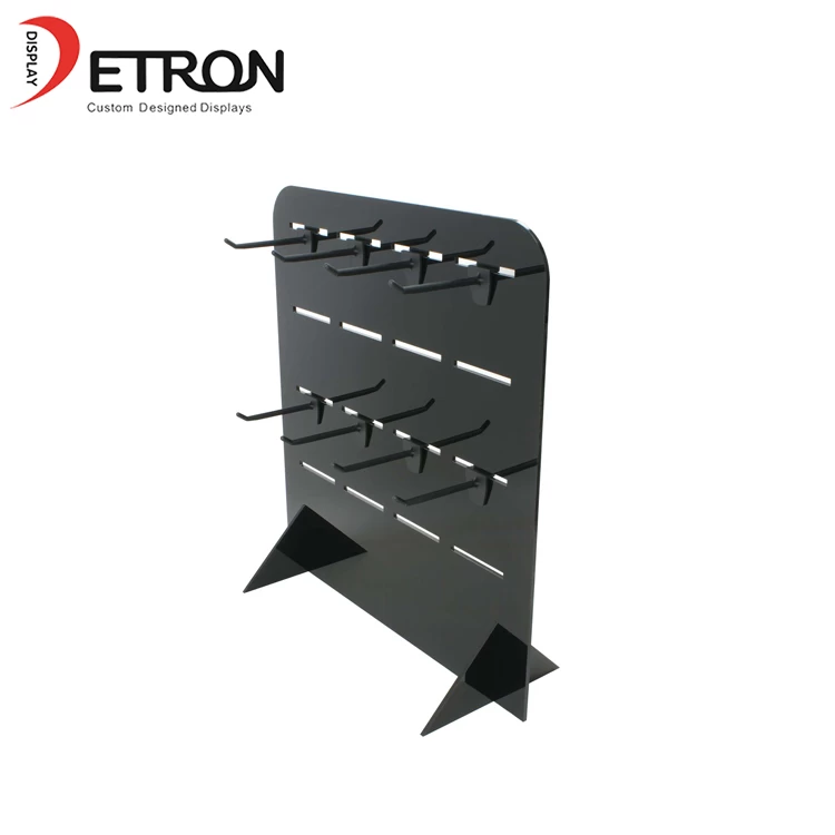 China Wholesale clear black acrylic earring counter display stand with plastic hook manufacturer