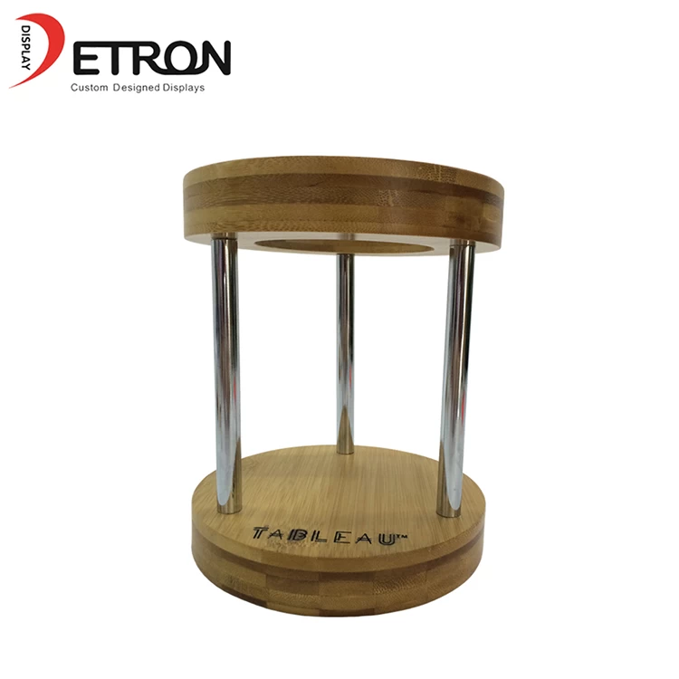 China Wholesale tabletop bamboo wood speaker display stand manufacturer