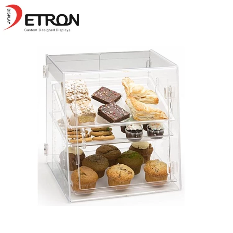 China Whosale china supplier clear 3 tier acrylic bakery case bread display cabinet china made manufacturer