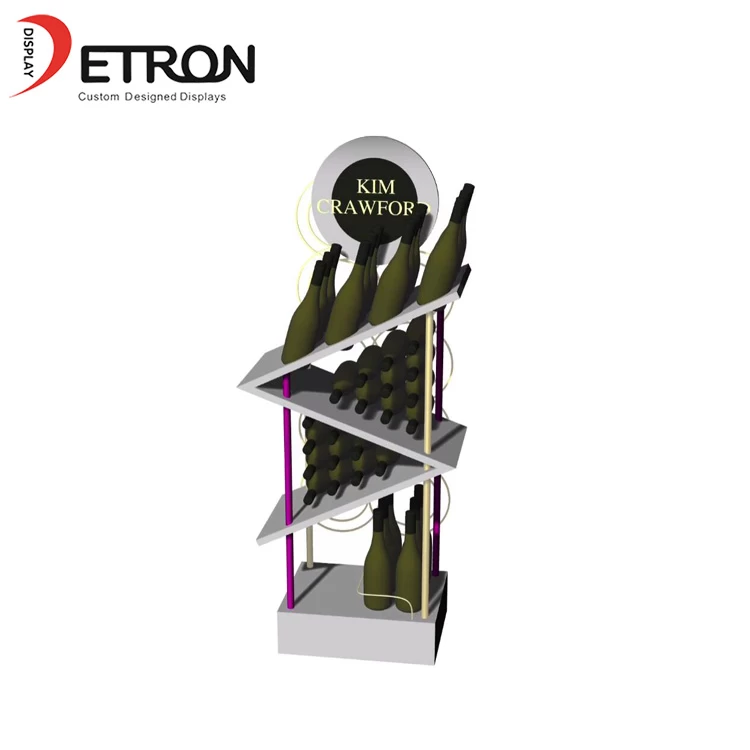 China Wine store OEM customized wooden display fixture for wine manufacturer