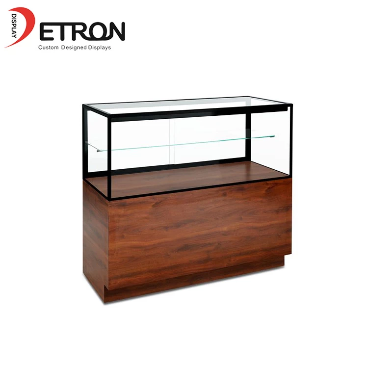 China Wooden durable jewelry store display case with toughened glass manufacturer