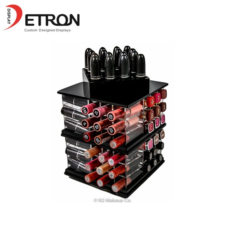 China China Lieferanten Lippenstift rotierenden Ausstellungsstand kosmetische Countertop Display Acryl Fall Hersteller