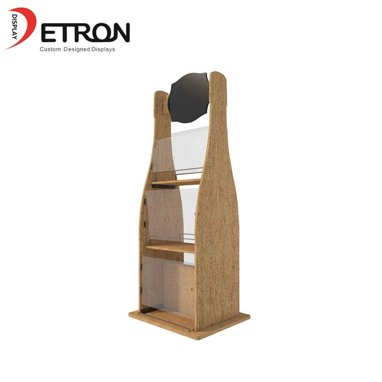 China Customized liquor bottle shaped MDF display shelves for liquor manufacturer
