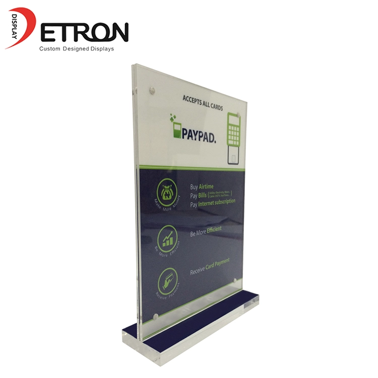 Chine Présentoir de flyer pour support de menu en acrylique clair en forme de t fabricant