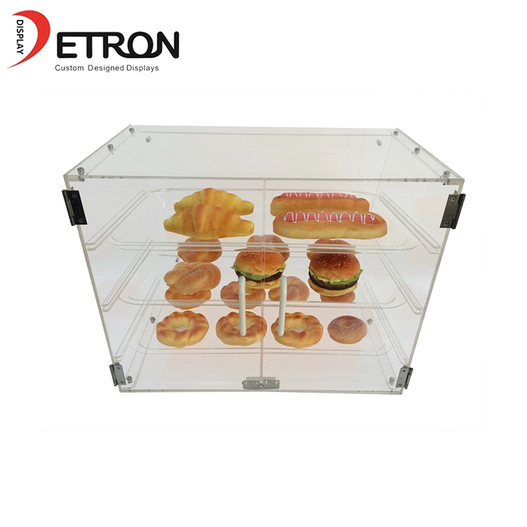 China ODM três camadas bancada clara acrílico pão vitrine fabricante