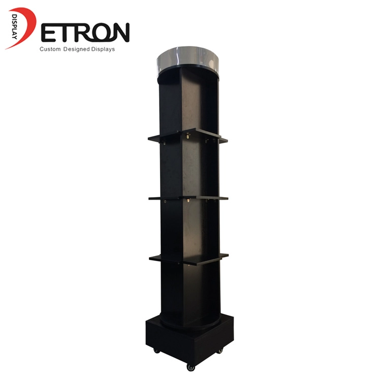China Retail shop floor standing wooden rotating display stand for accessories manufacturer