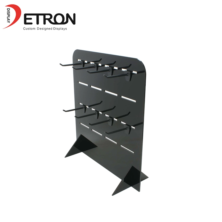 China Groothandel helder zwart acryl oorbel teller display stand met plastic haak fabrikant