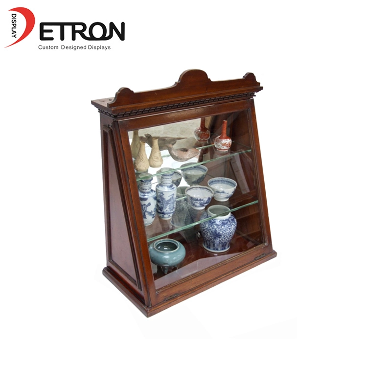 China Vintage 3-stufige kleine Vitrine aus Holz für Porzellan Hersteller