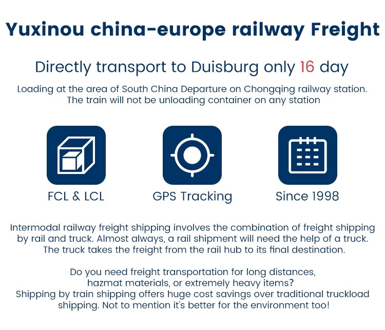Cheap Railway Transportaion Shipping Agent from China to Germany