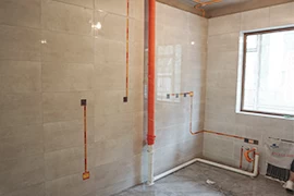 How big the gaps need to be left when grouting