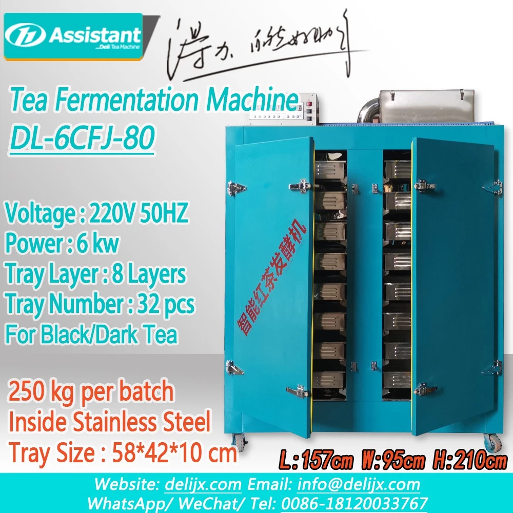 Çin 8 Layers 32 Trays Double Door Type Black Tea Oxidation Machine DL-6CFJ-80 istehsalçı