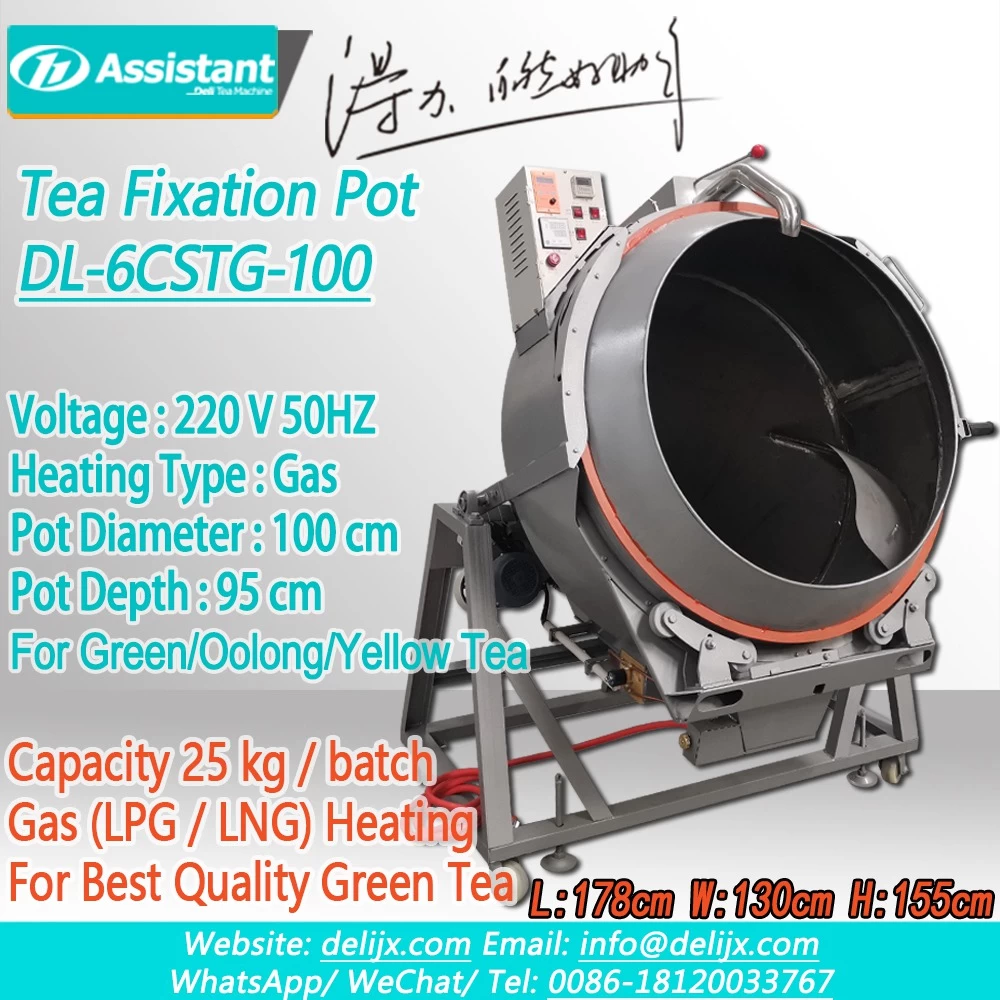 Olla para asar té automática con calefacción a gas para té verde de la mejor calidad DL-6CSTG-100