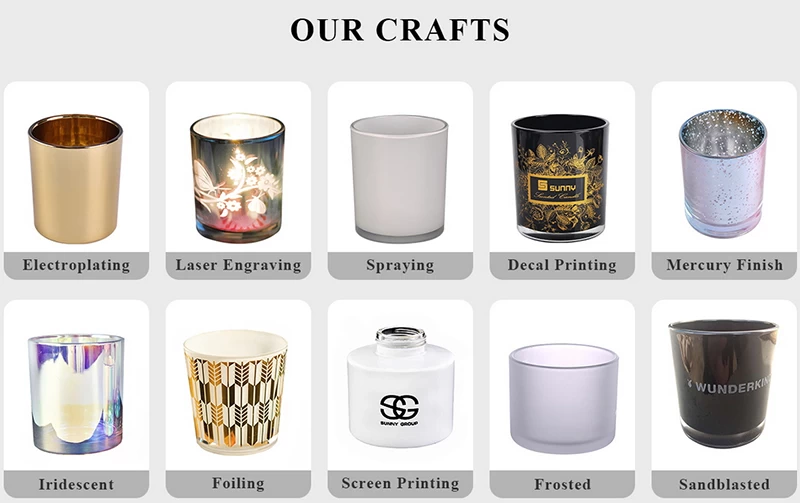 Crack surface glass candle jars wholesale