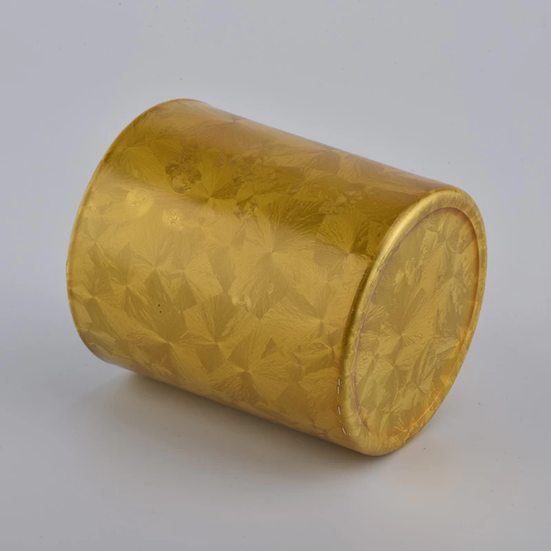 300ml Electroplating gold glass cylinder candle holder for supplier