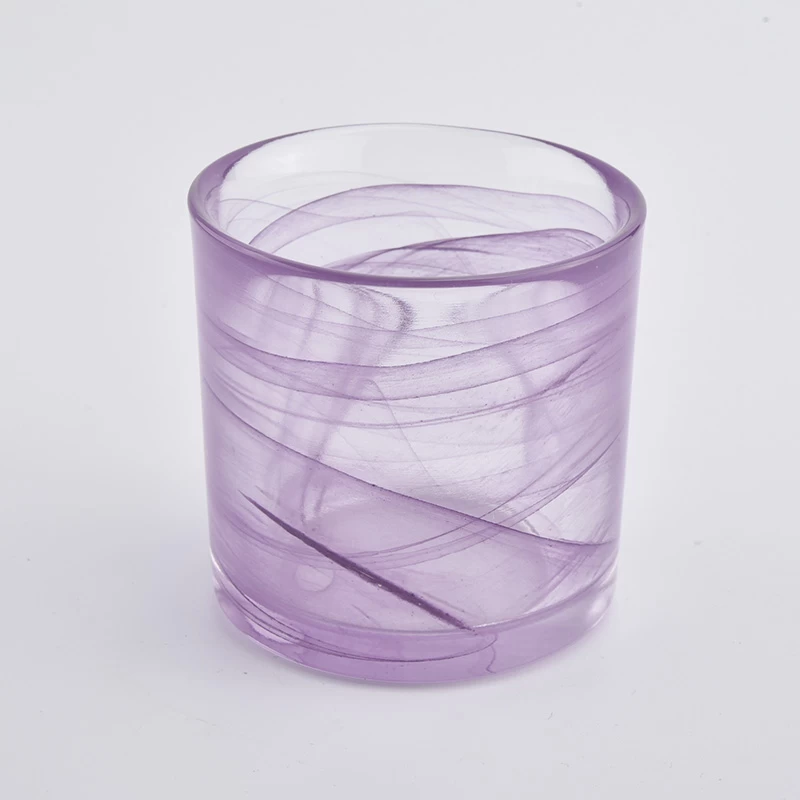 Newly design cylinder purple glass candle holder from Sunny Glassware