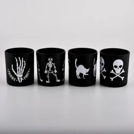 Matte Black Glass Candle Jar With Custom Logo Printing