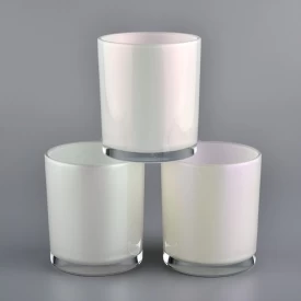 Matte Iridescent Glass Candle Jar