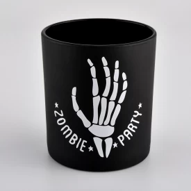 Matte Black Glass Candle Jar With Custom Logo Printing