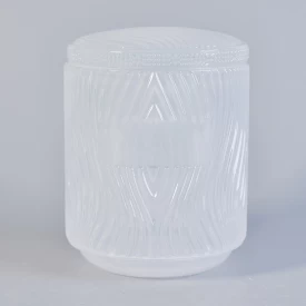 Popular Embossed Glass Candle Jars With Lids