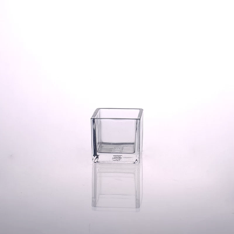 home decor square glass candle holders