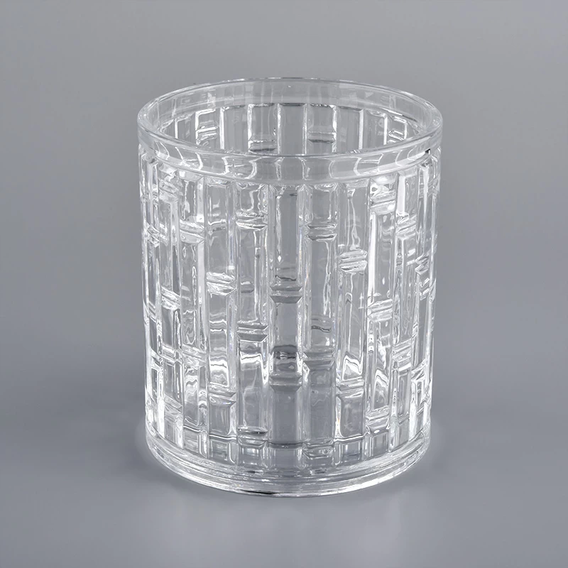 bamboo joint pattern scented candle vessels clear glass