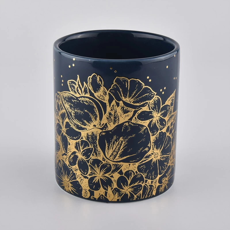 Cylinder Glazed Color Ceramic Candle Jar