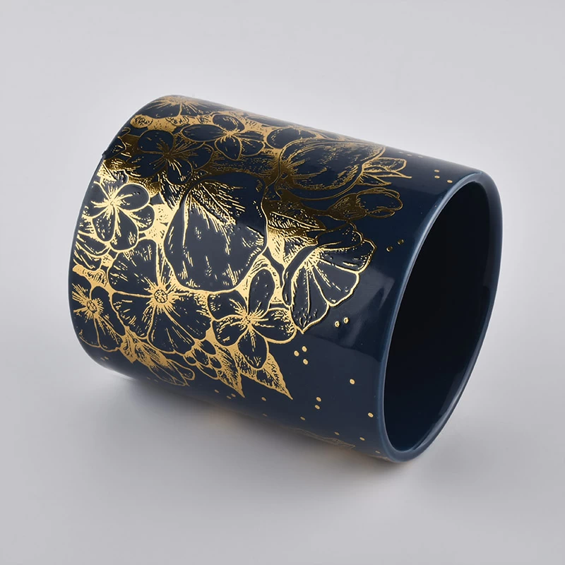 Cylinder Glazed Color Ceramic Candle Jar
