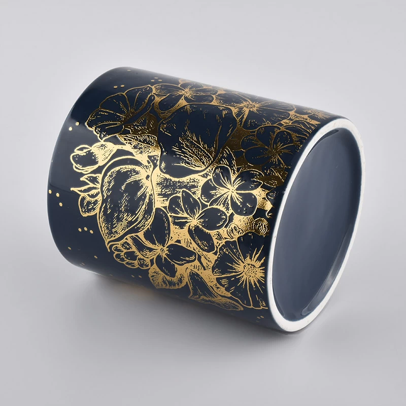 Cylinder Glazed Color Ceramic Candle Jar
