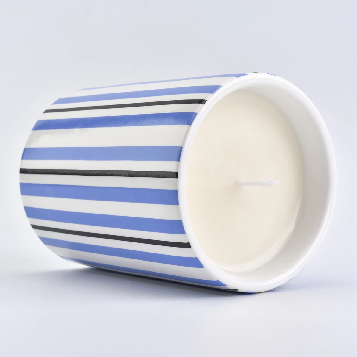 Simple design ceramic candle jars custom logo