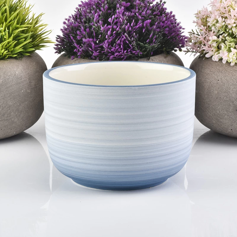 home decor ceramic soy wax blue candle jar