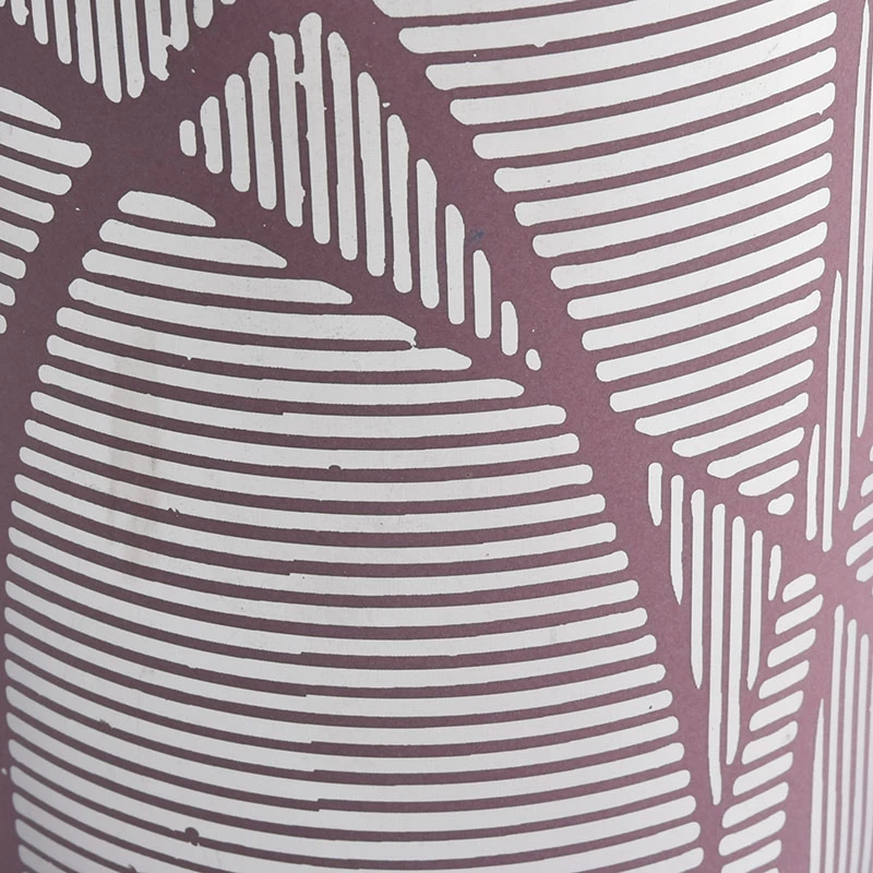 unique patterned ceramic candle container with silver inside