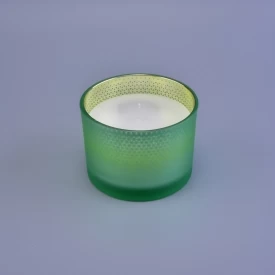 Mewah Frosted Glass Candle Jars Dengan percetakan