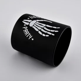 Matte Black Glass Candle Jar With Custom Logo Printing