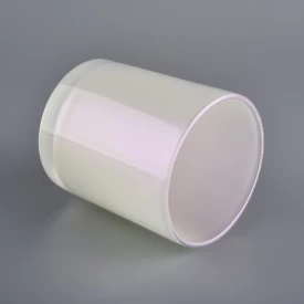 Matte Iridescent Glass Candle Jar